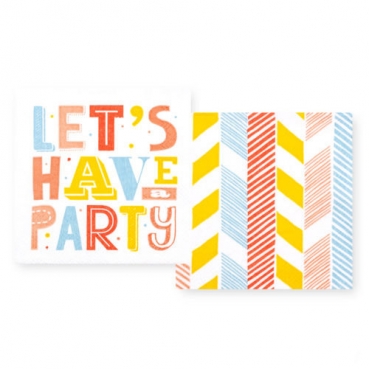 20er Pack Cocktail-Servietten Set 10 + 10, Party Mix, 25 x 25 cm