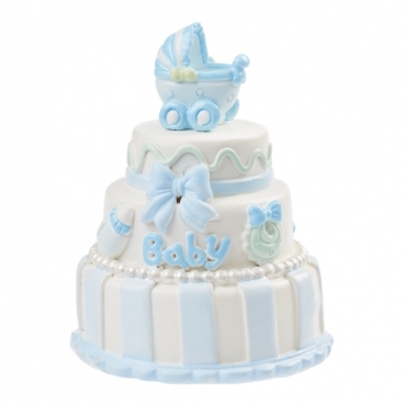 Deko Babytorte, Taufe in Hellblau, 65 mm