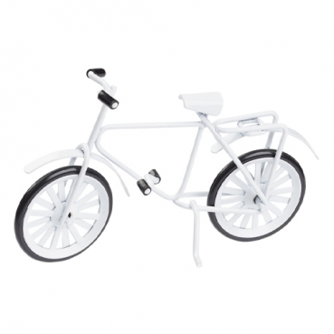 Kleines Deko Metall Fahrrad in Weiß, 95 mm, für Geldgeschenke