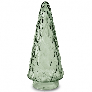 Weihnachts-Deko Glas Tannenbaum -Nobilis- in Grün, 24 cm