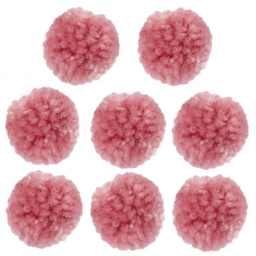 8 Kleine Pompons in Himbeere, 20 mm, als Streudeko oder zum Basteln