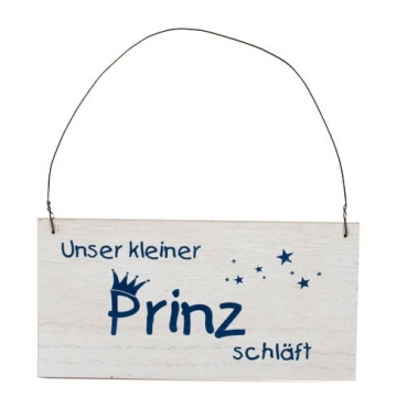Holz Dekoschild Prinz schläft zum Aufhängen, 22 cm