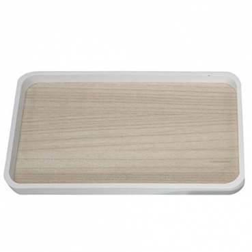 Holztablett, Gesteckunterlage in Weiß/Hellbraun, Größe L, 40 cm