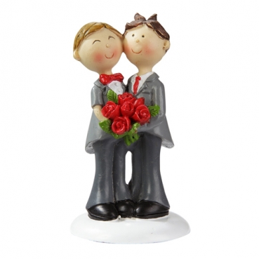 Deko Hochzeitspaar, Tortenfigur, Männerpaar, 90 mm