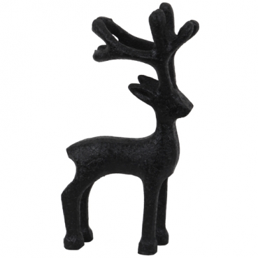Metall Hirsch, abstrakt, in Schwarz matt, Weihnachten, 14,5 cm.