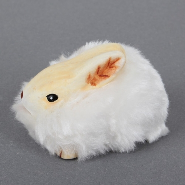 Dekofigur Ostern, Hase Flöckchen mit flauschigem Kunstfell, 70 mm