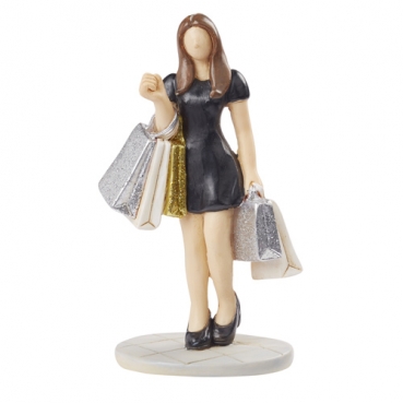 Dekofigur, Tortenfigur Shopping Queen Glitzer, 10 cm