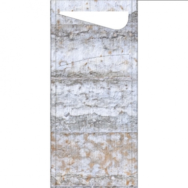 Duni Bestecktasche Sacchetto Stone mit Serviette in Weiß, 8,5 x 19 cm