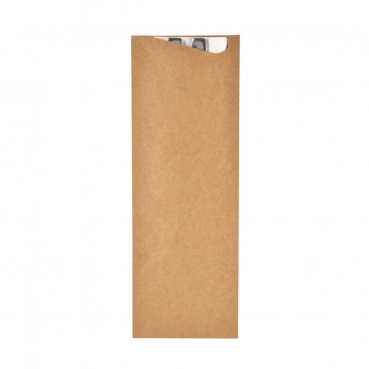Duni Bestecktaschen Sacchetto XL in Eco Brown, mit Zelltuchserviette.