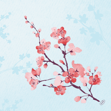 Duni Bio Dunisoft Servietten Cherry Breeze Blue, 40 x 40 cm