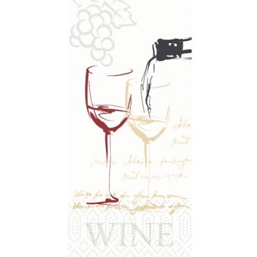 Duni Zelltuch Servietten Wine Time, 2-lagig, ⅛ Falz, 33 x 33 cm