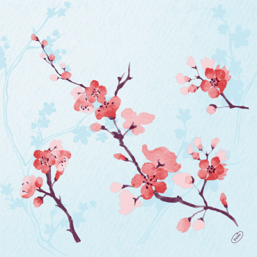 Duni Klassik Servietten Cherry Breeze Blue, 40 x 40 cm