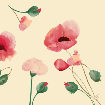 Duni Klassik Servietten Poppy Charm, 40 x 40 cm