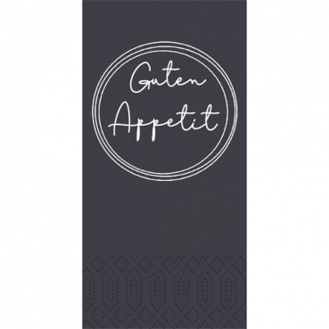Duni Zelltuch Servietten Appetit Black, 2-lagig, ⅛ Falz, 33 x 33 cm, Sparpack