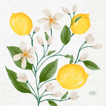 Duni Zelltuch Servietten Lemon Fiesta, 33 x 33 cm