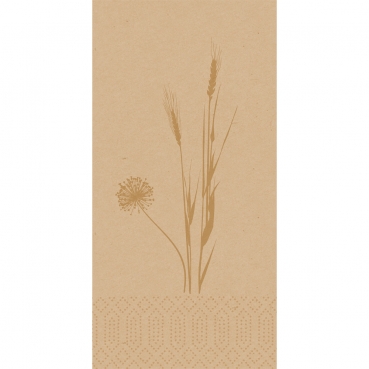 Duni Zelltuch Servietten Meadow Natural, 2-lagig, ⅛ Buchfalz, 40 cm, Großpack