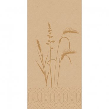 Duni Zelltuch Servietten Meadow Natural, 3-lagig, ⅛ Kopffalz, 40 cm