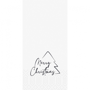 Duni Zelltuch Servietten Merry Xmas Tree, 2-lagig, ⅛ Falz, 33 x 33 cm