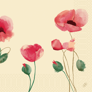 Duni Zelltuch Servietten Poppy Charm, 40 x 40 cm