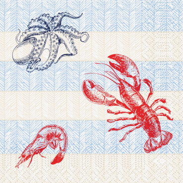 Duni Zelltuch Servietten Sea Delights, 33 x 33 cm