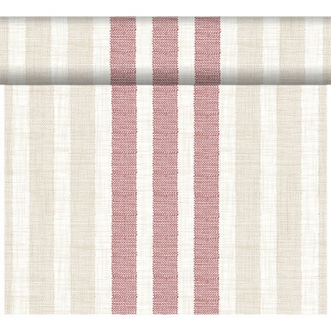 24 Meter Rolle Duni Dunicel Tischläufer Rigato Bordeaux