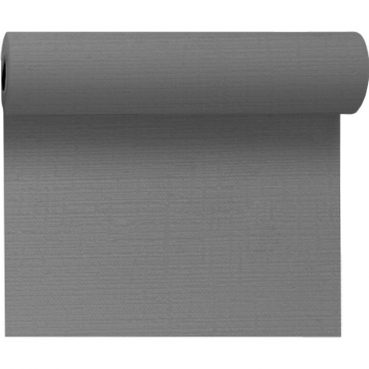 24 Meter Duni Evolin Tischläufer, 40 cm Breite, Tête-à-Tête, wasserabweisend in Granite Grey