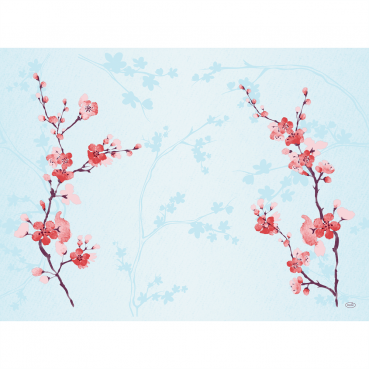Duni Bio Dunicel® Tischsets Cherry Breeze Blue, 30 x 40 cm
