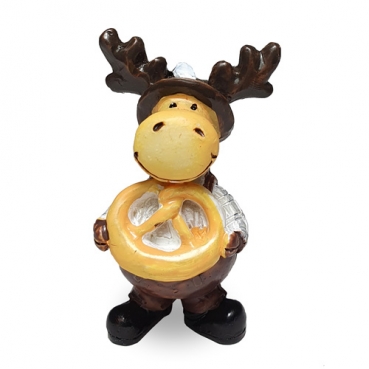 Gastgeschenk Bierfest, Hirsch mit Brezel, 55 mm
