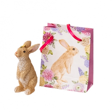 Gastgeschenk Ostern, Häschen mit Blume, im Tütchen