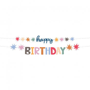 1,5 Meter Partykette Geburtstag -Happy Birthday-, bunt