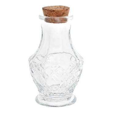 Mini Glas Bonboniere Vintage mit Korkverschluss, 85 mm