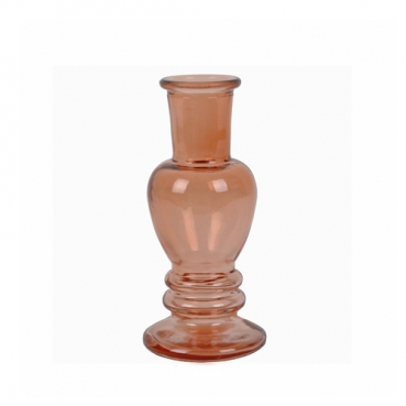 Glas Kerzenständer, Väschen in Terracotta, 12 cm