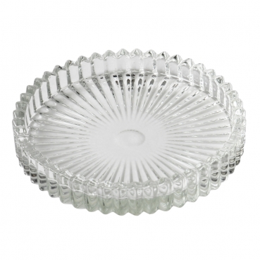 Glas Kerzenteller Elegant mit Rand, klar, 98 mm