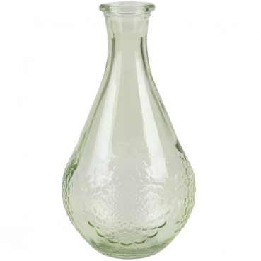 Glas Flaschen Vase Dahlia in Hellgrün, 16 cm