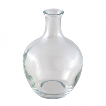 Kleines Glas Flaschen Väschen, bauchig, klar, 11,5 cm