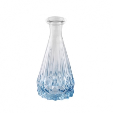 Mini Glas Flaschen Väschen Classy Farbverlauf in Hellblau/Klar, 10,5 cm