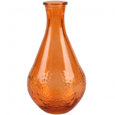Glas Flaschen Vase Dahlia in Orange, 16 cm