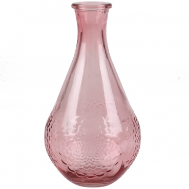 Glas Flaschen Vase Dahlia in Light Pink, 16 cm