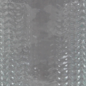 Kleines Glas Flaschen Väschen, gemustert, klar, 10 cm.