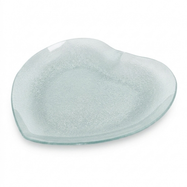 Glas Untersetzer, Schale Herz mit Struktur in Klar, 24,5 cm