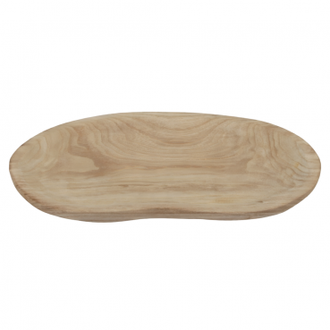 Holztablett, Gesteckunterlage, geschwungen in Hellbraun, 37,5 cm