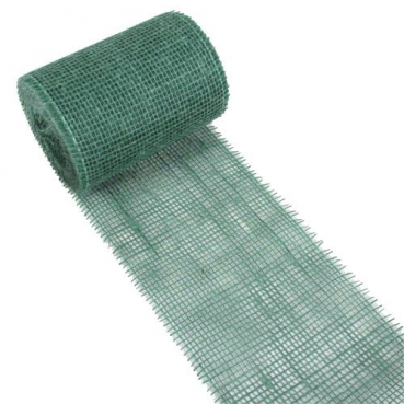 10 Meter Jute Tischband, grobmaschig in Eukalyptus, 15 cm