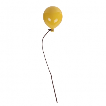 Keramik Luftballon Vase zum Aufhängen in Gelb, 10 cm.