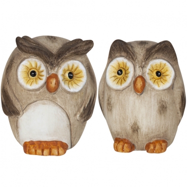 2er Set Keramik Eulen, 90 mm