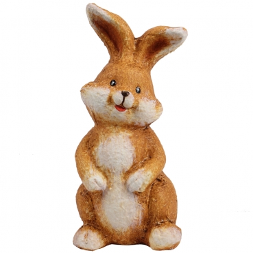 Keramik Osterhase, Pfoten unten, in Braun, 16,5 cm