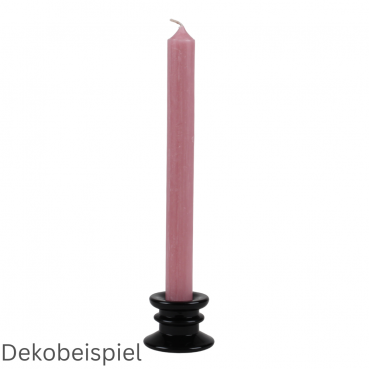Tisch Kerzenständer für Stabkerzen in Schwarz, 58 x 40 mm mit Rustic Stabkerze in Altrosa.