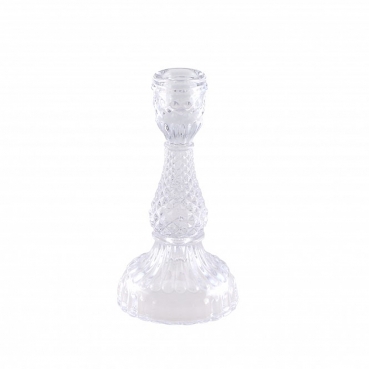 Glas Kerzenständer in Kristall-Optik, 16,5 cm