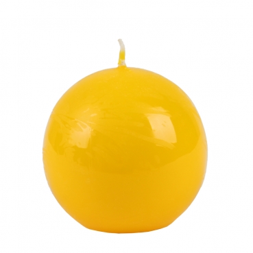 Kleine Kugelkerze in Gelb, 60 mm