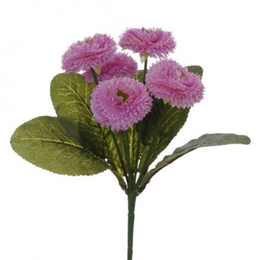 Kunstblume Bellis Strauss in Flieder, 19 cm