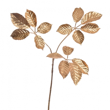 Kunstblume Blätterzweig in Gold, 44 cm